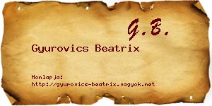 Gyurovics Beatrix névjegykártya