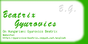 beatrix gyurovics business card